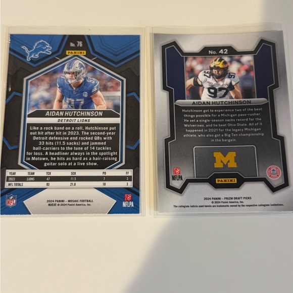 🔥 2024 Aidan Hutchinson (2) Card Panini Mosaic and Prizm Lot - Picture 4 of 6